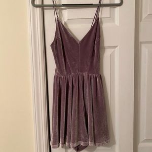 Purple velvet romper